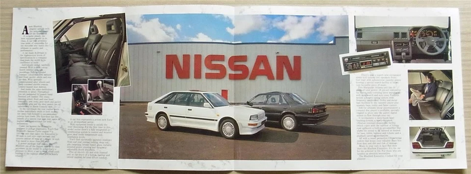 NISSAN Bluebird Executive LF Car Sales Brochure c1986 - Image 2 of 3