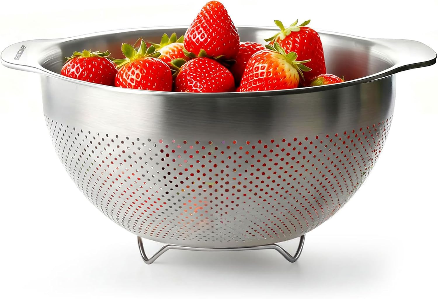 Stainless Steel Colander Strainer Bowl - 3.3L Rust-Proof Fine Mesh with Handle K