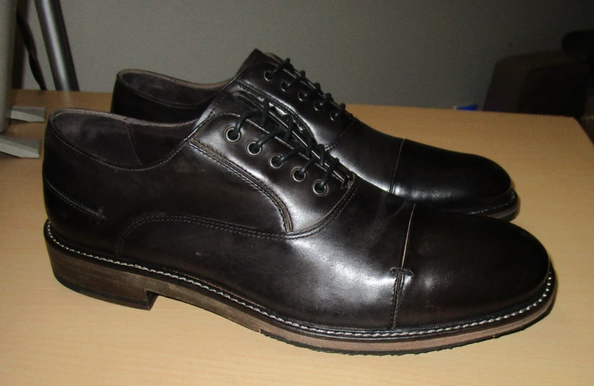 John Varvatos Star USA Black Leather Oxford Cap Toe Dress Shoes‎ Mens Size 9.5 M John Varvatos Star USA Black Leather Oxford Cap Toe Dress  main image 3