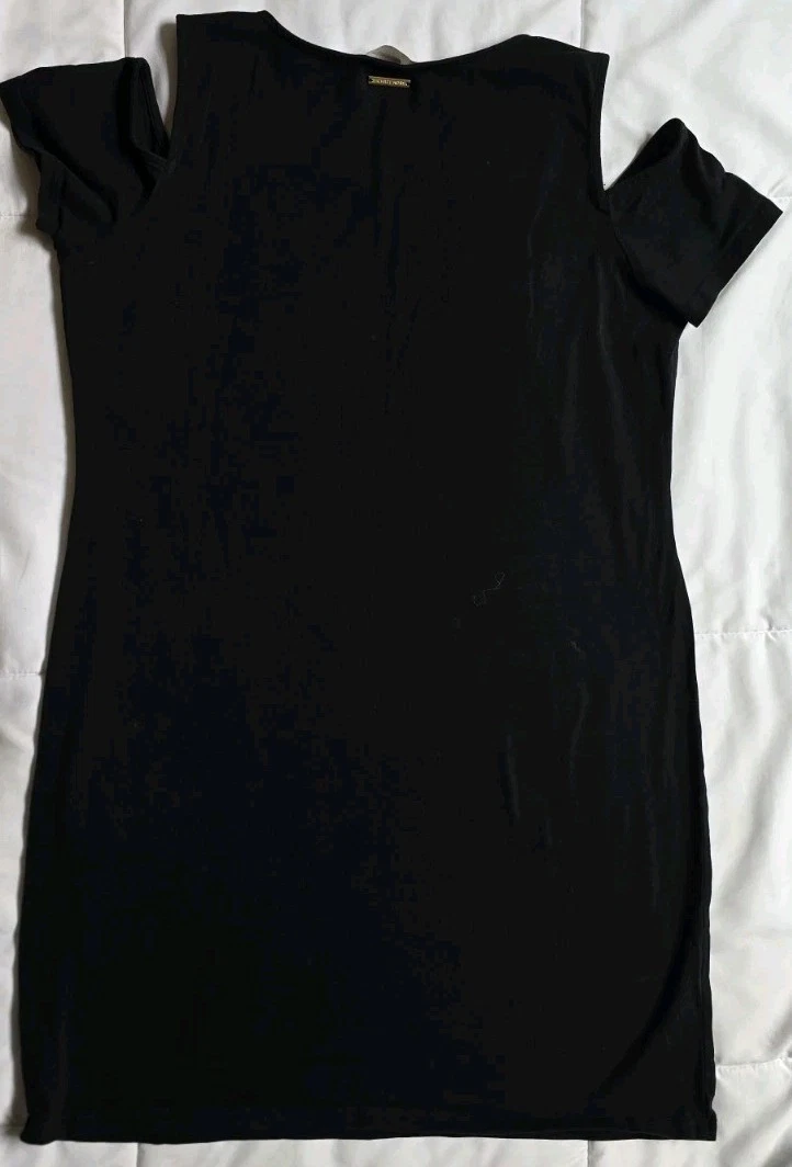 Abito donna Michael Kors nero elasticizzato manica corta taglia large.