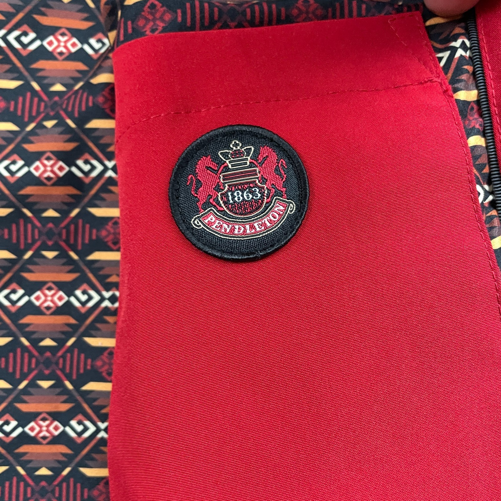 Pendleton Rain Jacket Womens Small Red Hooded Ful… - image 8