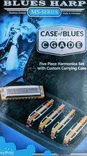 Hohner Blues Harp Set of 5 harmonicas and the Case - Free Us Shipping