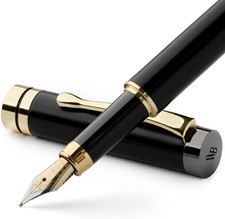 Luxury Bamboo Wood Fountain Pen Set with Ink Cartridges and Converter
