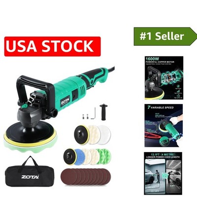 Professional 1600W Car Polishing Kit with Ergonomic Design & Safety Lock Feature