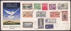 New Zealand 1946, SG247-257, Registered First Day Cover, Peace Set NZ to USA