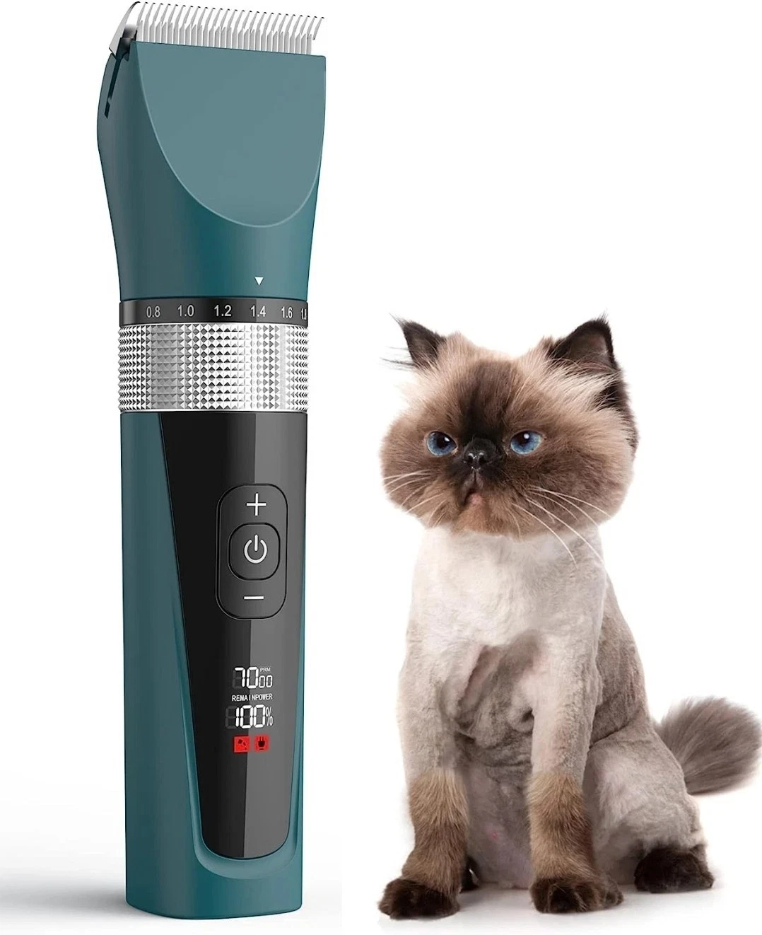 5-Speed Cat Grooming Kit Cordless Low Noise Pet Hair Clipper Trimmer Shaver