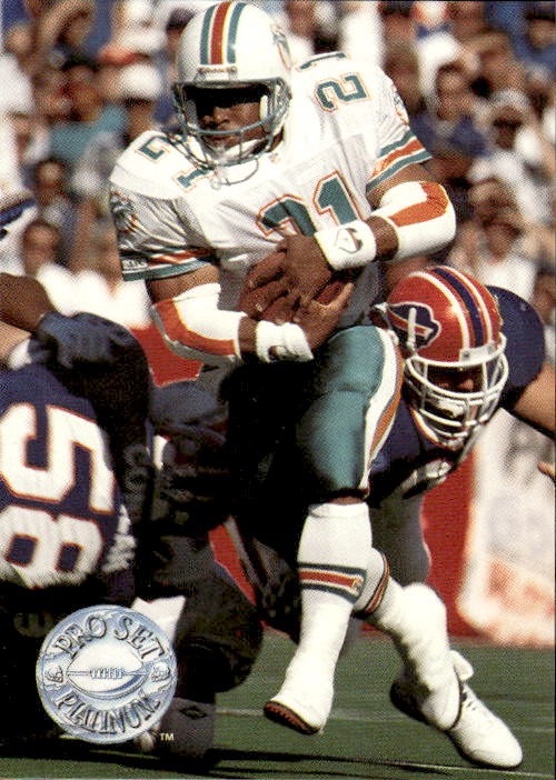 Card Platinum Pro Set 1991 # 220 Mark Higgs Miami Dolphins Platinum Performer