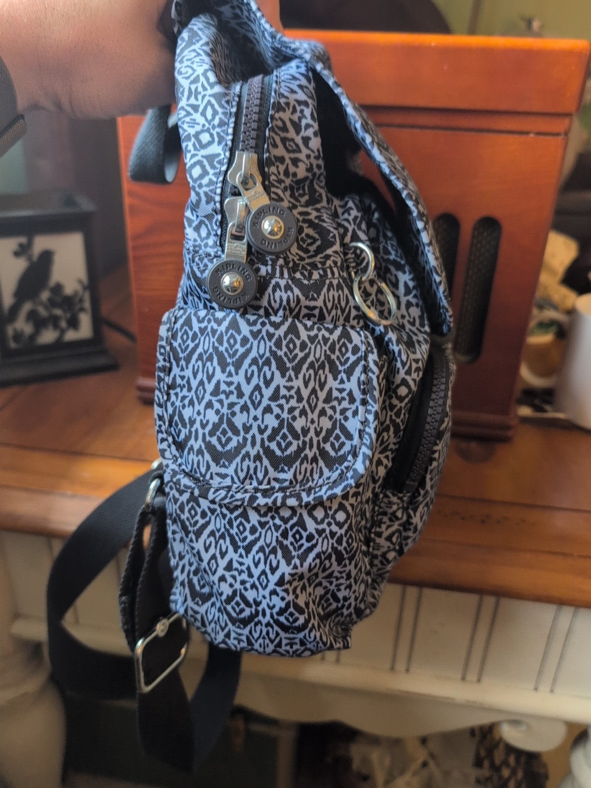 Kipling City Pack Blue Patterned Mini Backpack Ad… - image 4