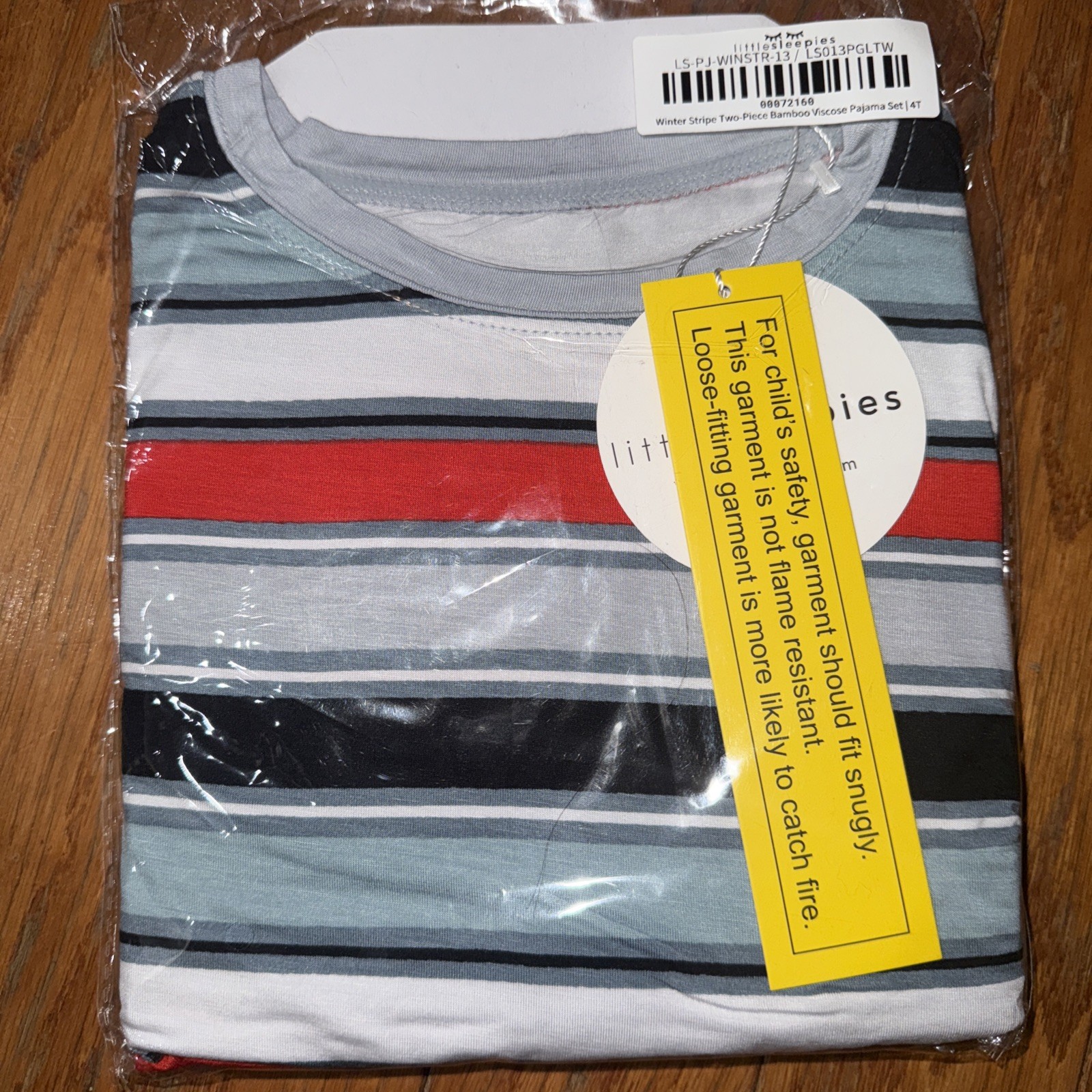 Little Sleepies Winter Stripe Two Piece Bamboo PJ Set 4T