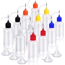 12pcs precision tip applicator bottles with 5 mini funnels,  30ml need