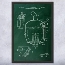Beer Hopping Tank Patent Wall Art: Brewery Decor, Bar Wall Art, Brewing Gift