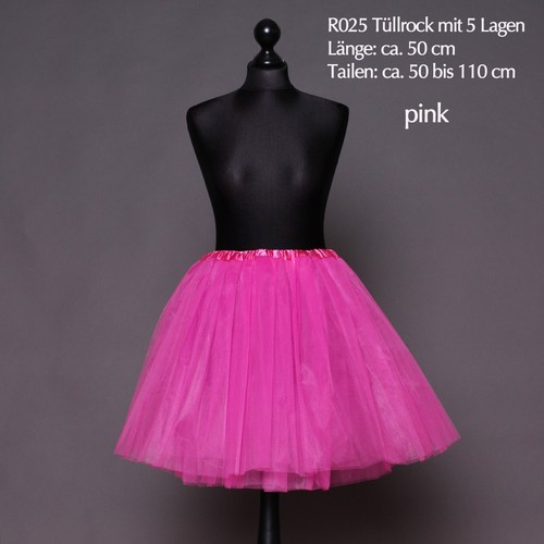 Tüllrock Tütü 5 Lagen 50cm Länge Ballettrock Tanzrock Kostüm Fasching 2025 - Bild 12 von 16