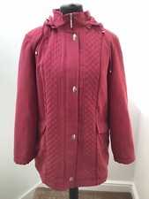 Anna Rose Rouge Pink Slightly Padded Detachablehoodcoat Jacket Size M Medium Vgc