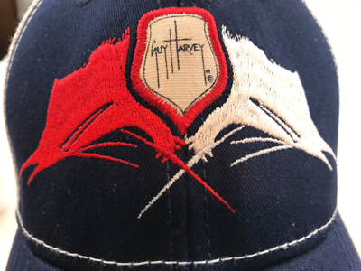 Guy Harvey Embroidered Fishing Double Swordfish Baseball Cap Hat