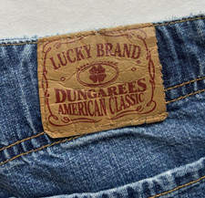 Vtg Lucky Brand Womens Jeans Sz 12/31 Blue Denim Dungaree Mustang Pant USA Made