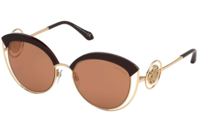 Roberto Cavalli Montemignaio RC1086 47G Red Round Cat Eye Sunglasses 55-19-140