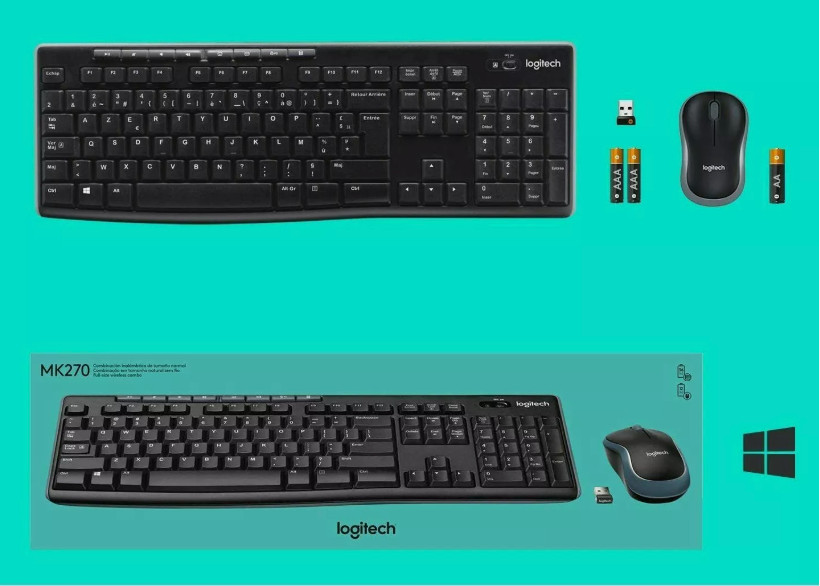 Clavier souris sans fil Logitech AZERTY noir 2.4 GHz pour PC Windows