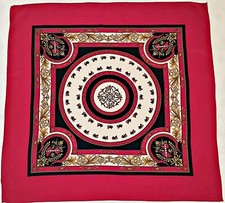 SCARF VINTAGE AUTHENTIC BAROQUE EQUESTRIAN ART CARRIAGES SILK 34" SQUARE