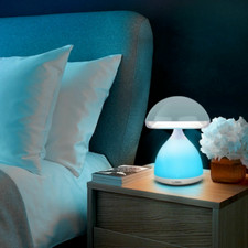 LAMPADA NOTTURNA LED FORMA DI FUNGO DA COMODINO TAVOLO 7 COLORI RICARICABILE USB