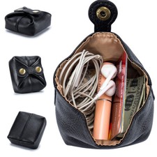 Women Change Bag Wallets Leather Coin Pouch Clutch Bag Snap Closure Purse Gift
