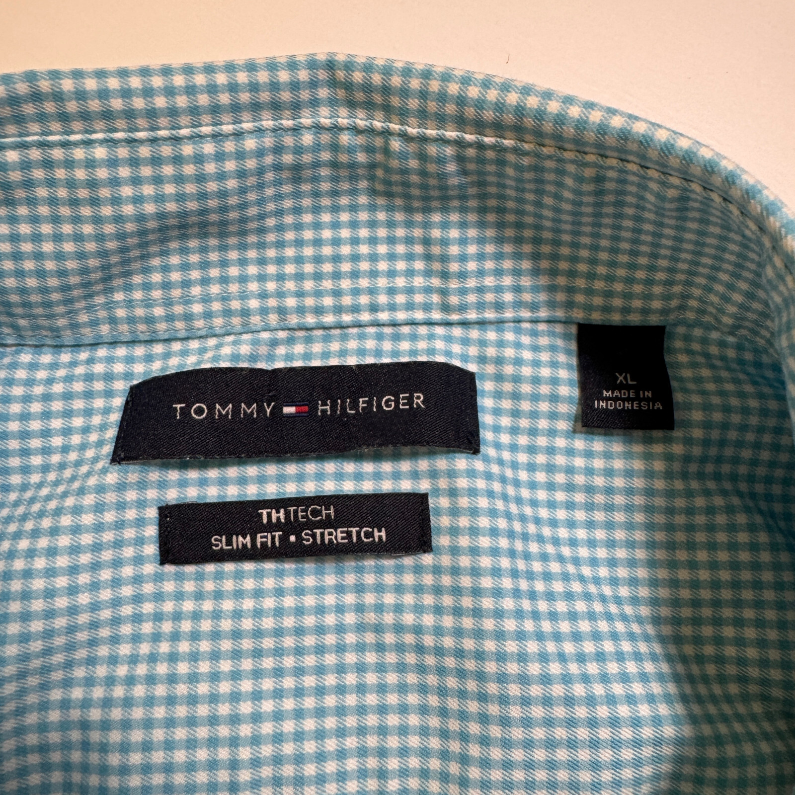 Tommy Hilfiger TH Tech Stretch Slim Fit Men's Size XL Check Long Sleeve Shirt thumbnail 3