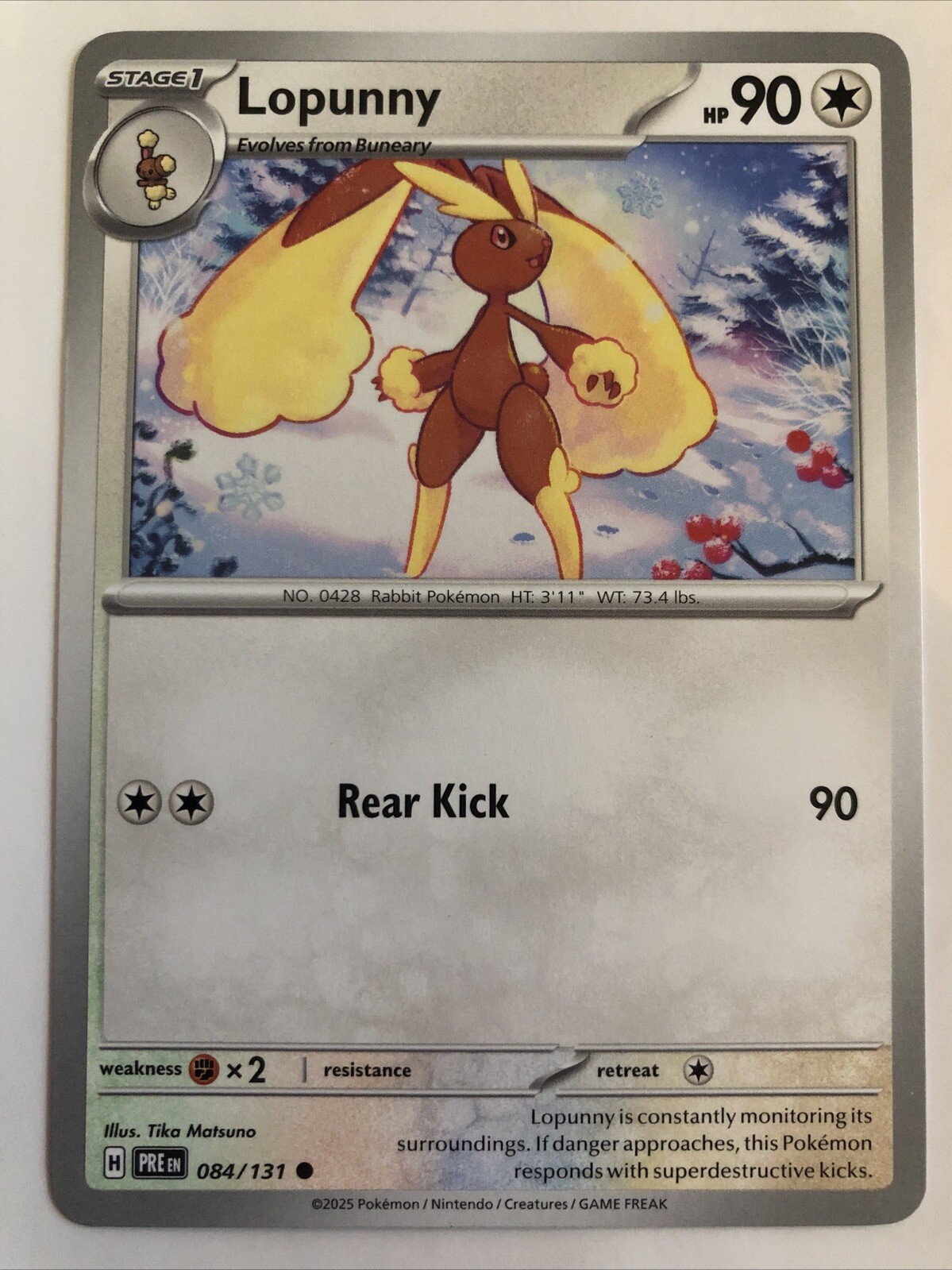Pokémon TCG Prismatic Evolutions Lopunny 084/131 NM