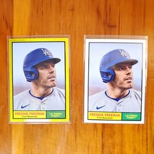 2024 Freddie Freeman Topps Archives Baseball Yellow Foil Border + Base # 34 Pair