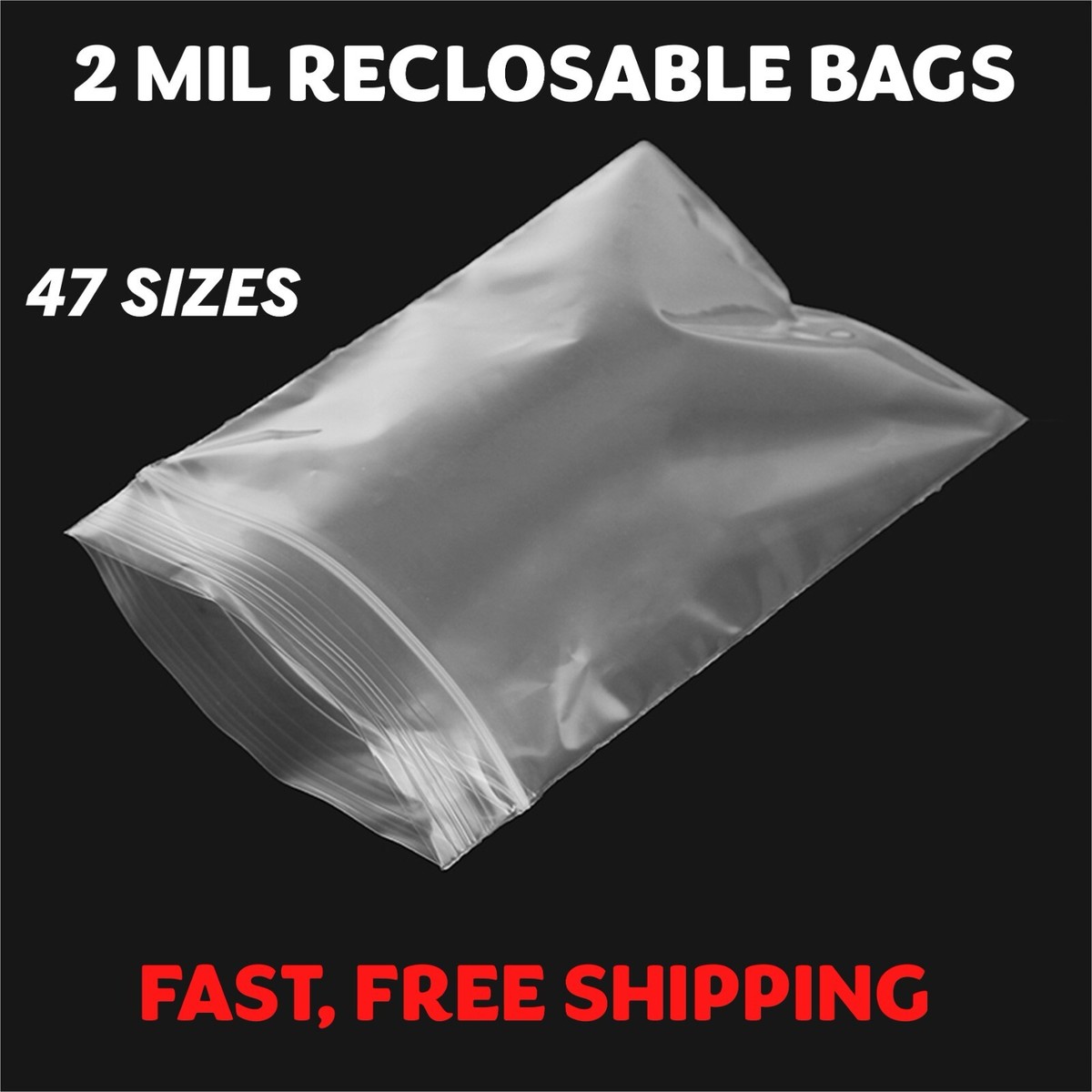 3 X 6\" 2Mil Clear Reclosable Resealable Storage Zipper Poly Plastic Bags Jewelry