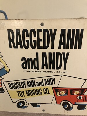 Vintage Bobbs-Merrill Raggedy Ann & Andy Toy Cart Toy Moving 