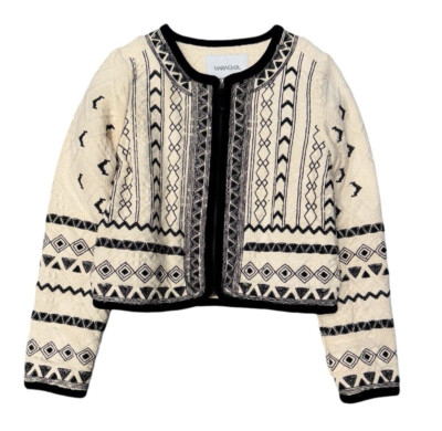 Maria Cher Jacquard Upsala Bliss Jacket Off White XS NWT $550