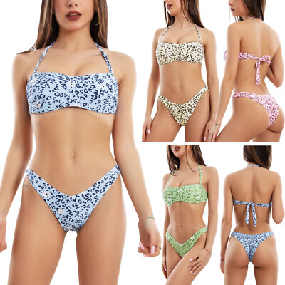 TOOCOOL HH8423 Brazilian Leopard Hegged Suit Band Women's Bikini