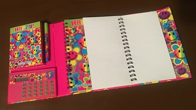 NEW 90s Lisa Frank Smiley Face Flowers Trifold Flip-Out Agenda