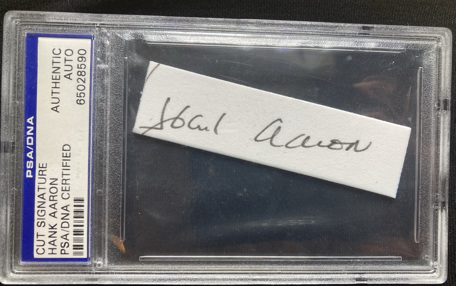 Hank Aaron Autographed Signed Cut PSA/DNA Certified Authentic Auto 