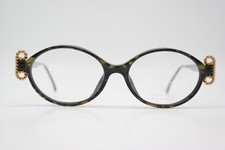 Vintage Glasses Christian Lacroix 7349 Multicolored Gold Oval Glasses Frame