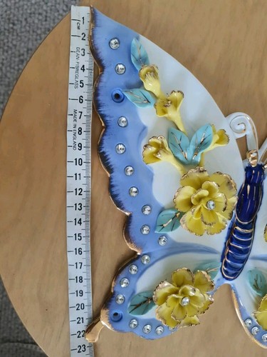 Chinese Ceramic Butterfly Model Pastel Flower Pattern OrnamentChinese Ceramic - Picture 11 of 11