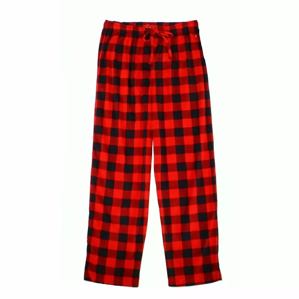 $80 Club Room Men'S Red Black Cotton Plaid Pajama Pants Lounge Sleepwear  Size M