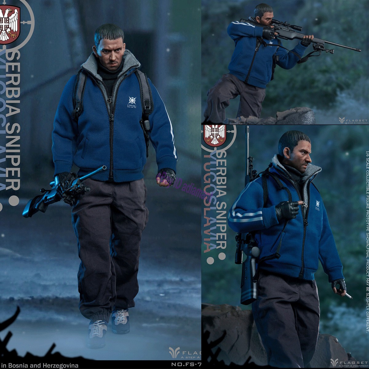 FLAGSET Yugoslava Serbian Sniper Soldier 1/6 Scale Action Figure