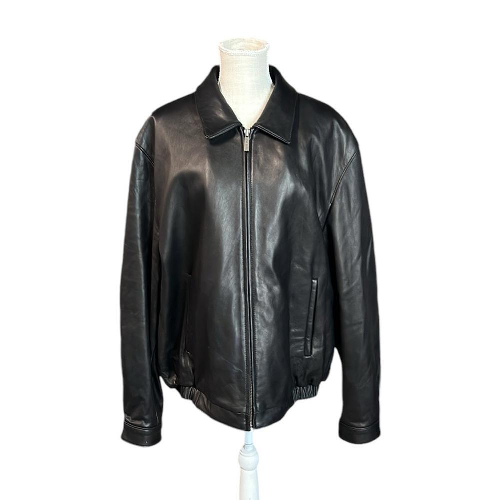 J Park Collection Long Sleeve Full Zip Up Lamb Leather Jacket
