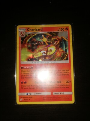 Pokemon TCG HOLO Charizard Sun&moon Team Up Cracked Ice Holo 14/181