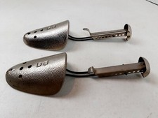 Pair of Vintage Hammered Metal Shoe Tree Shaper Stretcher Adjustable 324