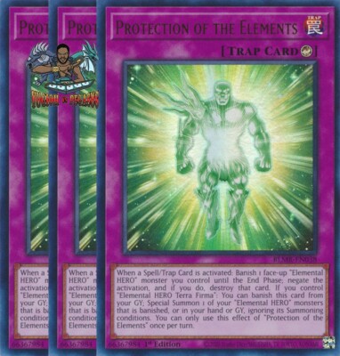 Yugioh! 3x Protection of the Elements BLMR-EN038 Ultra Rare 1st Ed NM