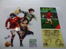 MANCHESTER UNITED FC LEGEND GEORGE BEST 1988 TESTIMONIAL SIGNED PRE-PRINT A4