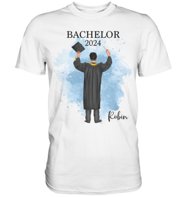 Bachelor Master Doktor Abitur T-Shirt Abschluss Geschenk Personalisiert Name