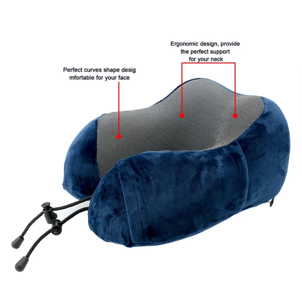 Ultra-Soft U-Shaped Memory Foam Travel Pillow for Neck Support