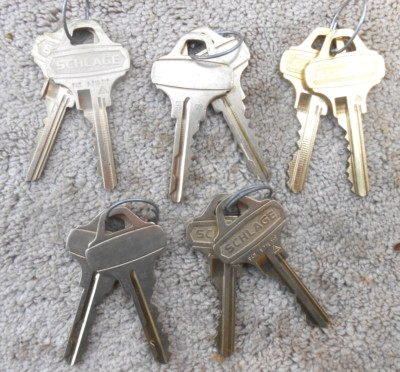 5 pair (10 keys) Schlage Everest C123  OEM  Factory Precut  keys