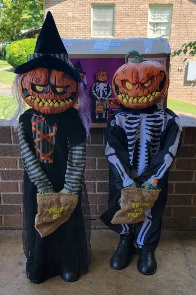 Home Accents Holiday Halloween Animated LED Pumpkin Twins 3ft