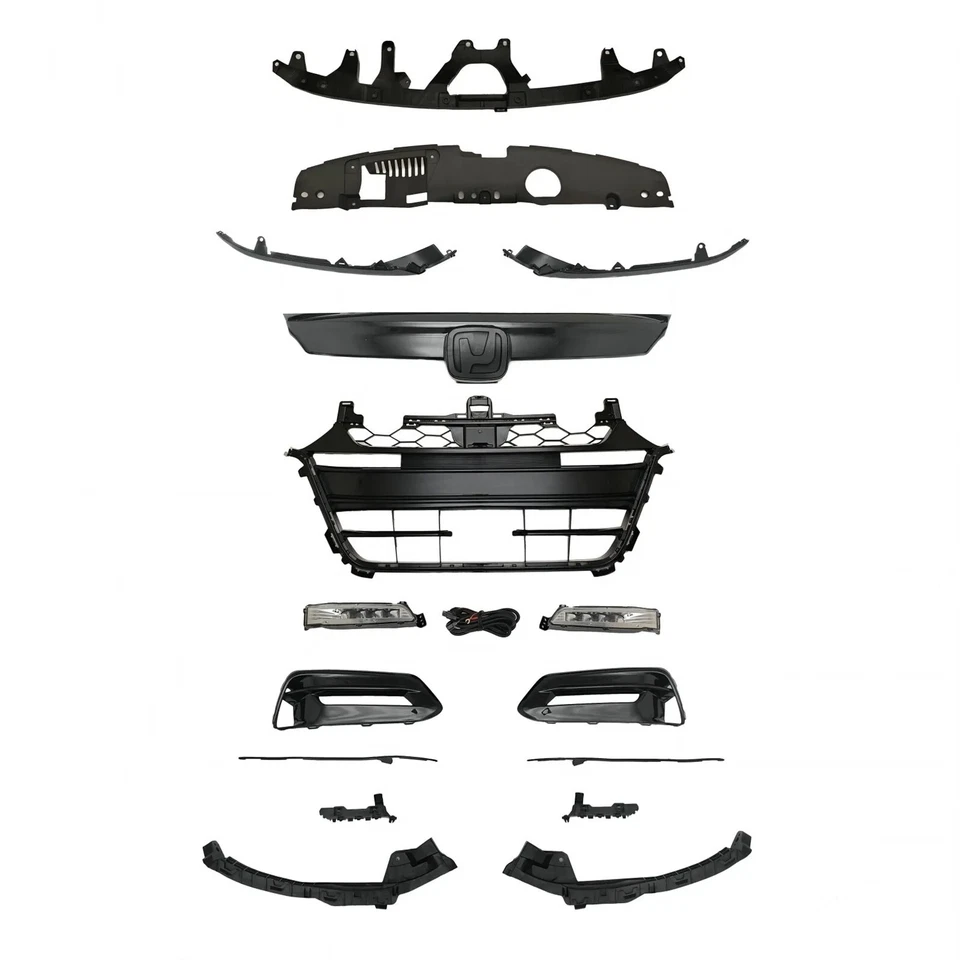 16PCS For Honda Accord 2018-2020 Grille Molding Fog Light Bumper Brackets Black - Image 4 of 4