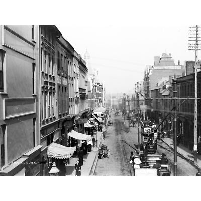 Lawrence King Street MacVorhang Kork um 1900 riesiges Wandbild Poster Druck