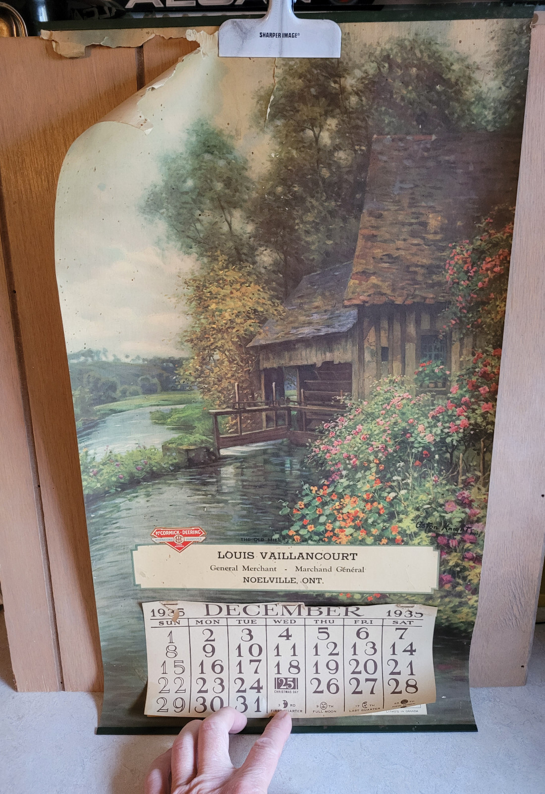 1935 International Harvester Calendar McCormickDeering 'Old Mill