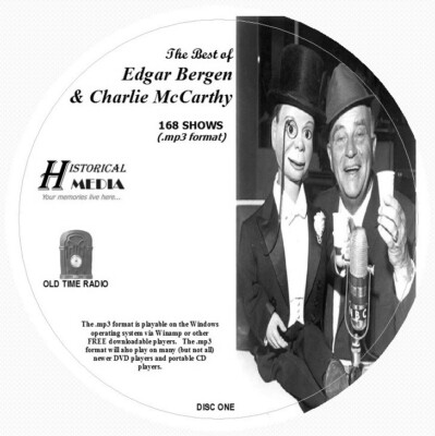 EDGAR BERGEN & CHARLIE McCARTHY - 168 Shows Old Time Radio MP3 Format OTR 2 CDs
